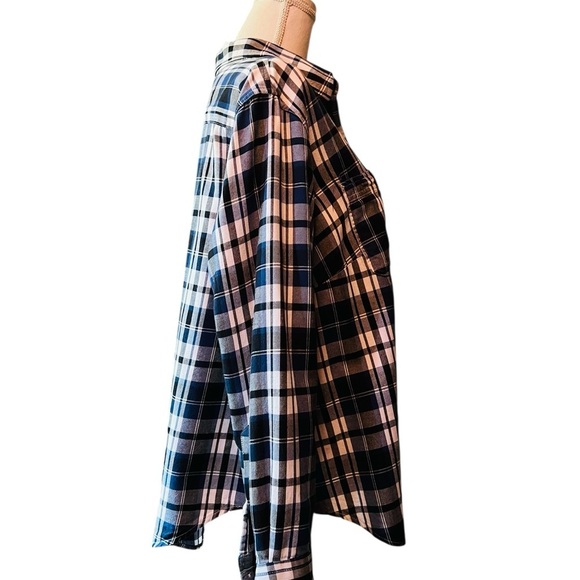 Lauren Ralph Lauren Blue and Black Plaid Women’s Button Down Shirt Size 2X - Picture 5 of 10